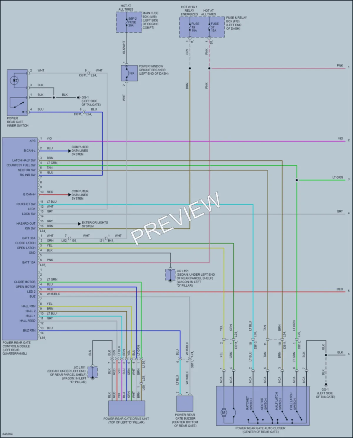 2023 Subaru Legacy Trunk Tailgate Fuel Door wiring diagram preview
