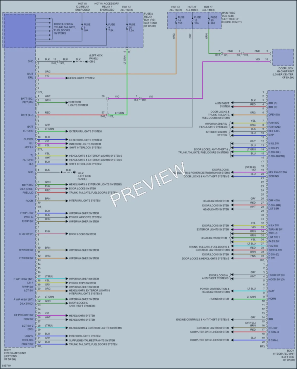 2023 Subaru Outback Body Control Modules wiring diagram preview