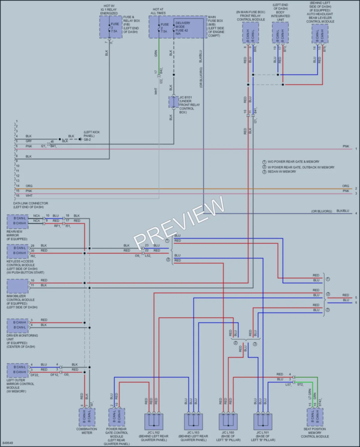 2023 Subaru Outback Computer Data Lines wiring diagram preview