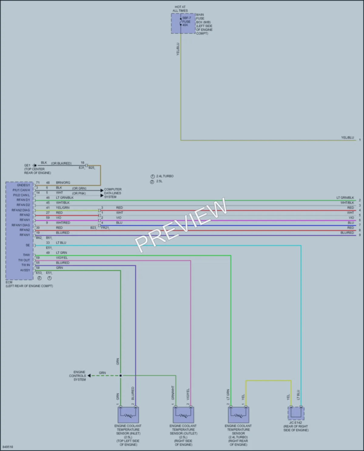 2023 Subaru Outback Cooling Fan wiring diagram preview