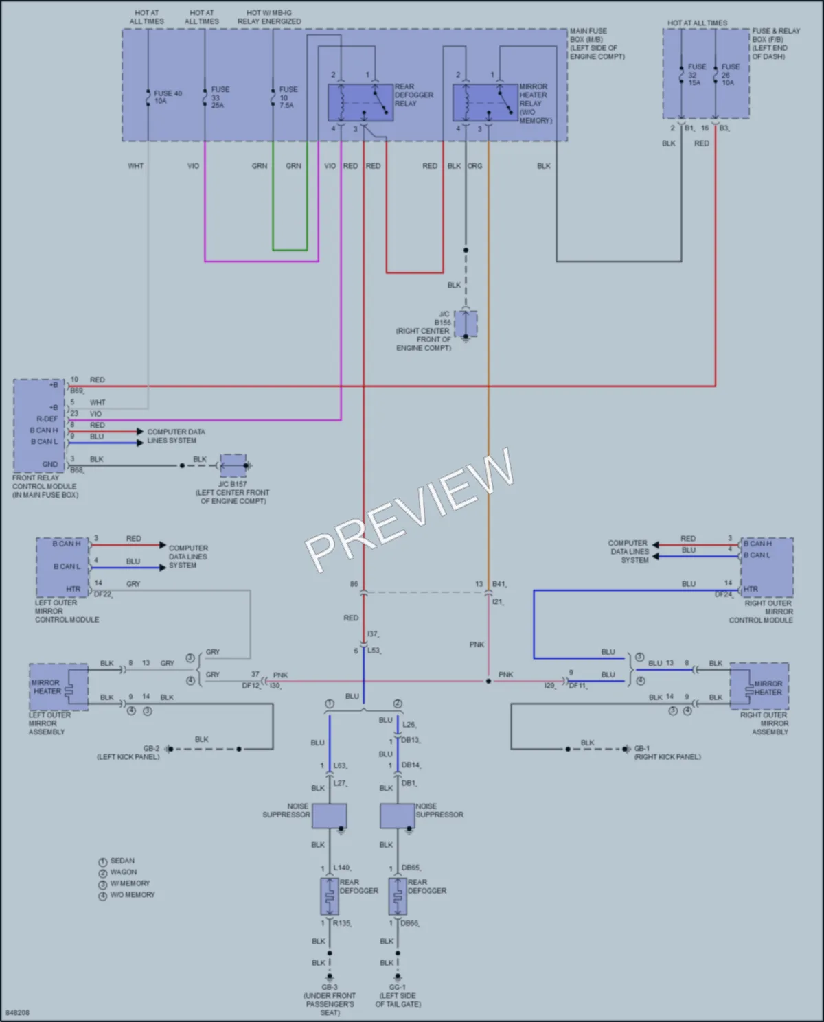 2023 Subaru Outback Defoggers wiring diagram preview