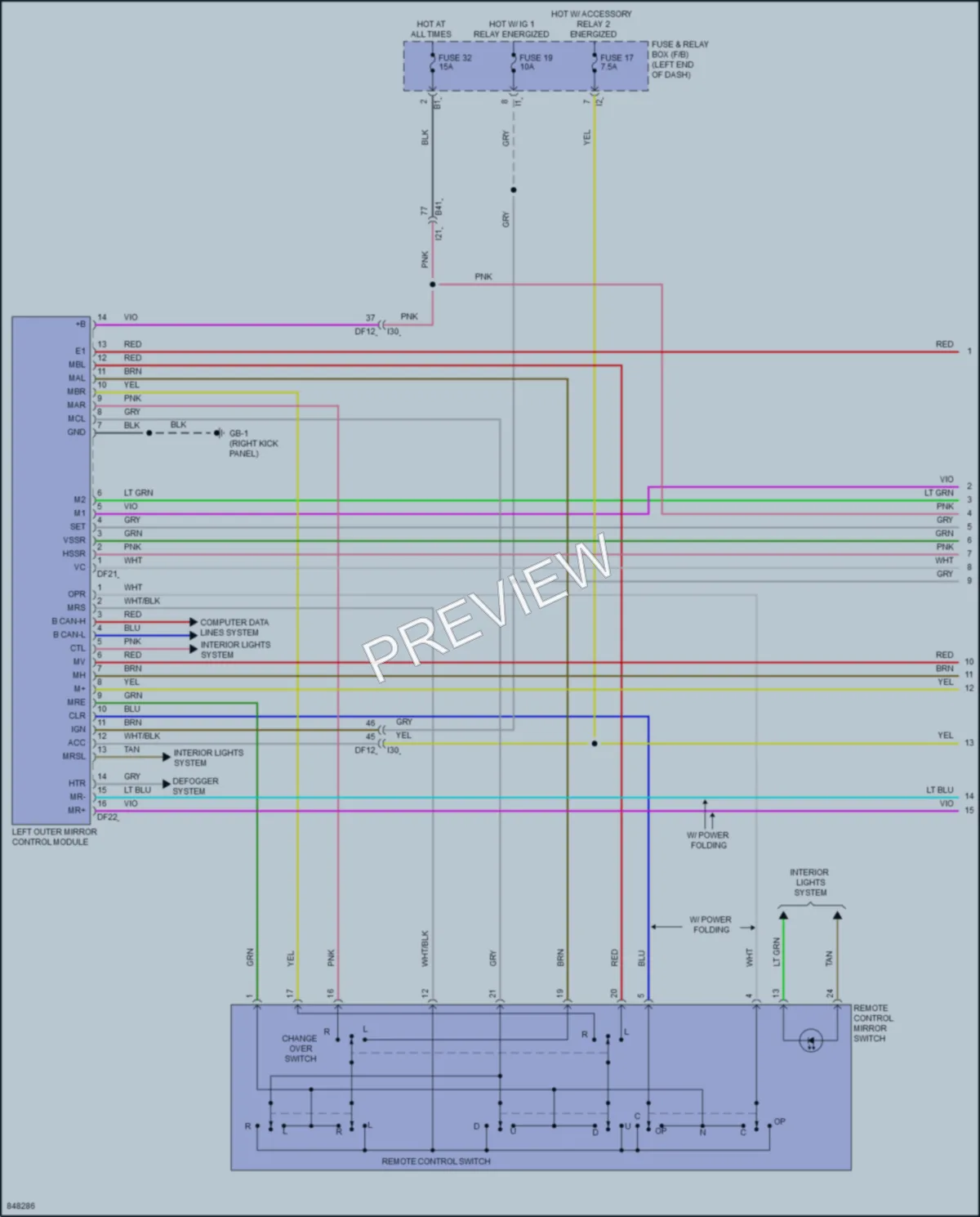 2023 Subaru Outback Memory Systems wiring diagram preview