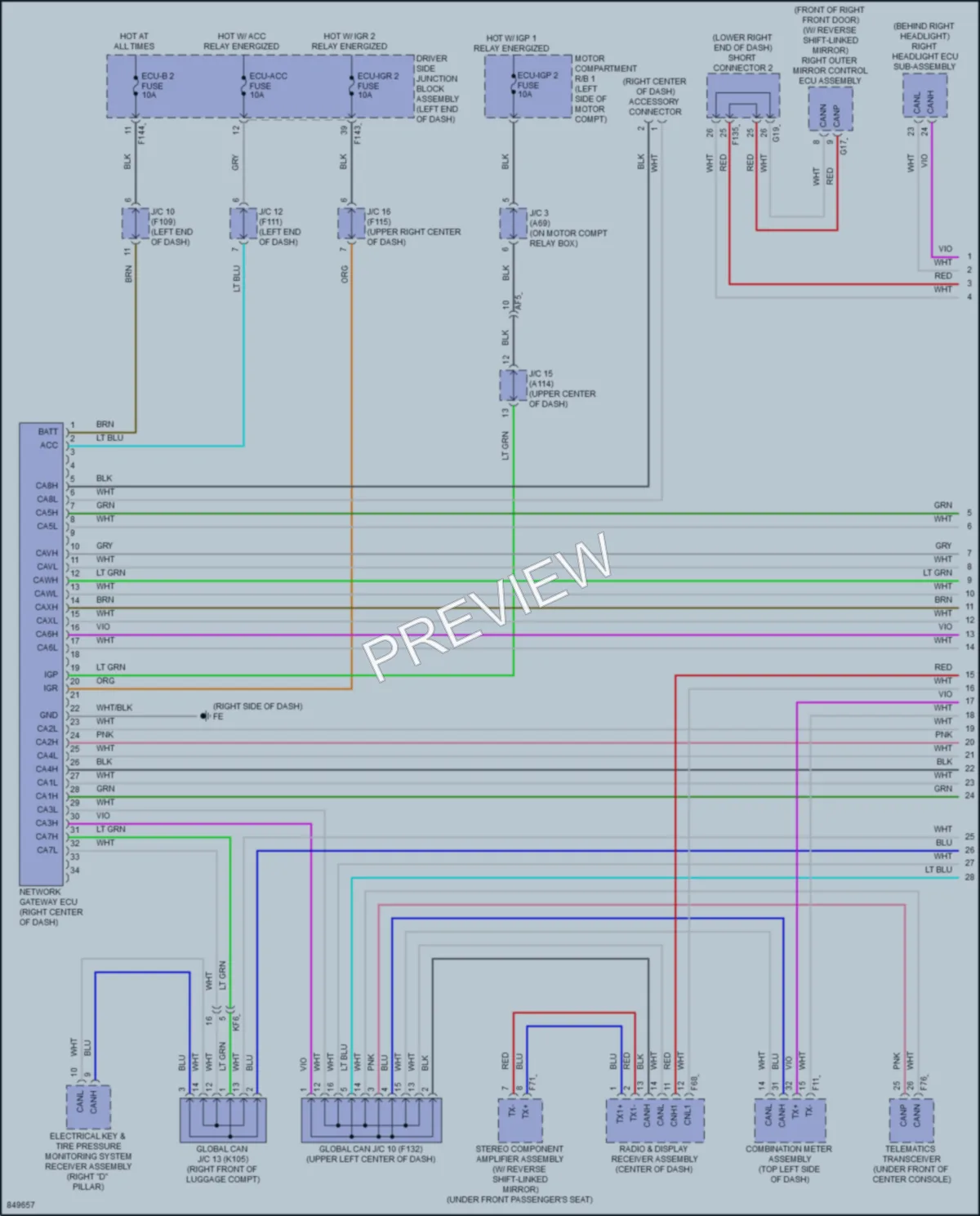 2023 Subaru Solterra Computer Data Lines wiring diagram preview