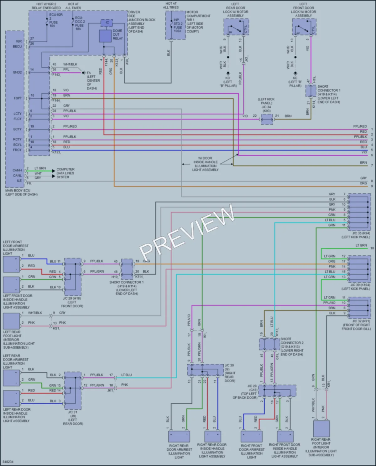 2023 Subaru Solterra Interior Lights wiring diagram preview