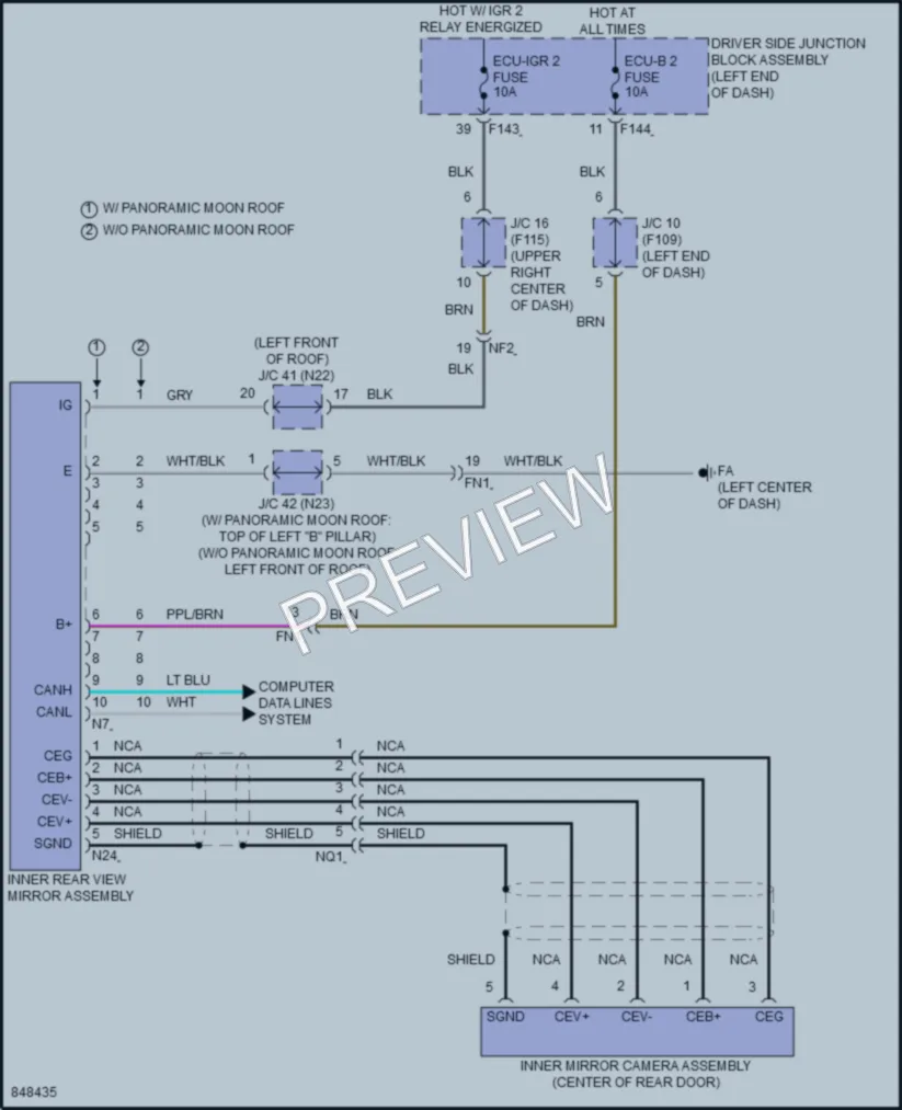 2023 Subaru Solterra Power Mirrors wiring diagram preview