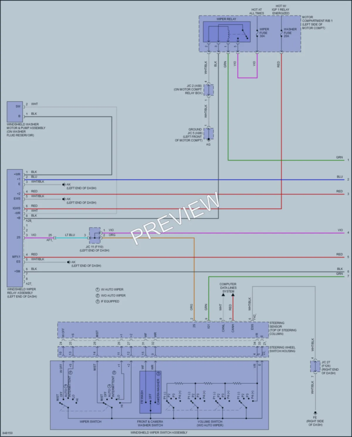 2023 Subaru Solterra Wiper Washer wiring diagram preview