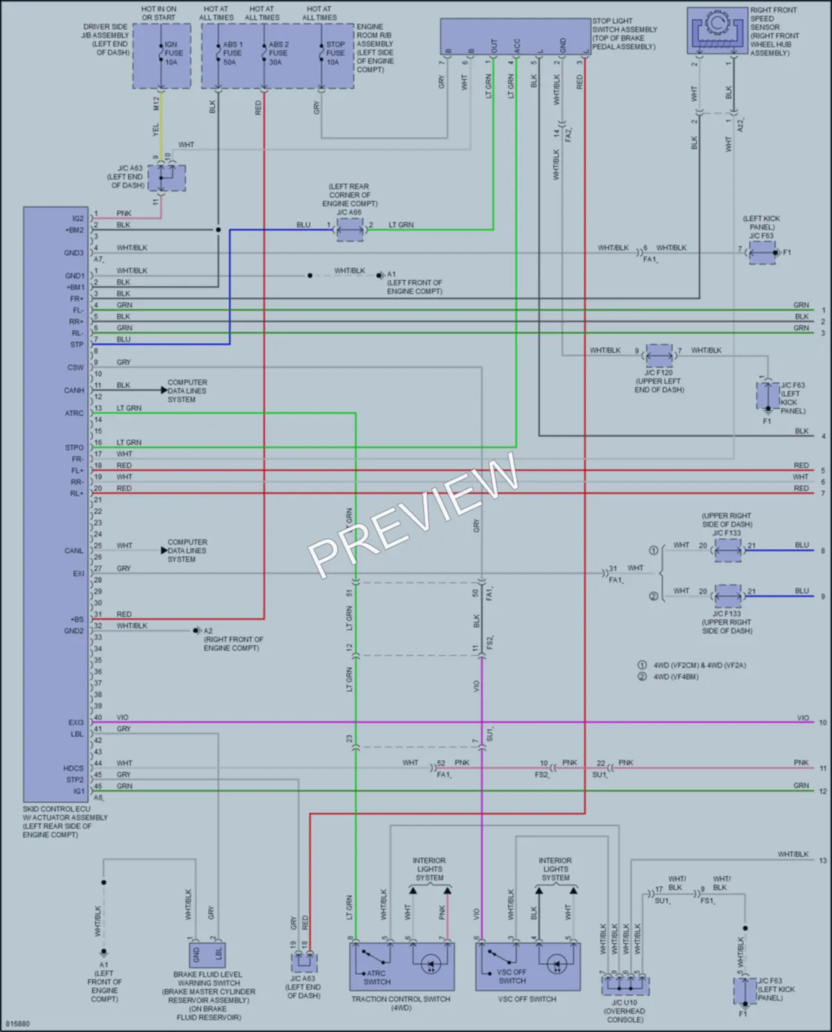 2023 Toyota 4Runner Anti Lock Brakes wiring diagram preview