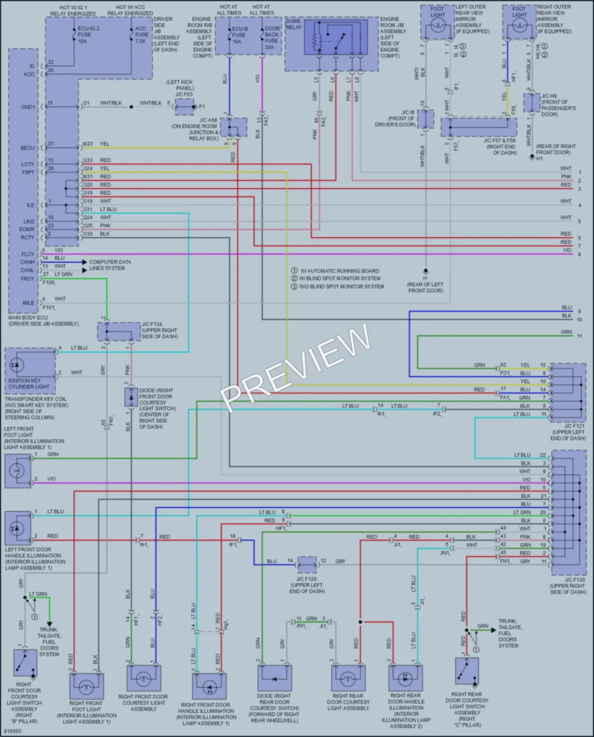 2023 Toyota 4Runner Interior Lights wiring diagram preview