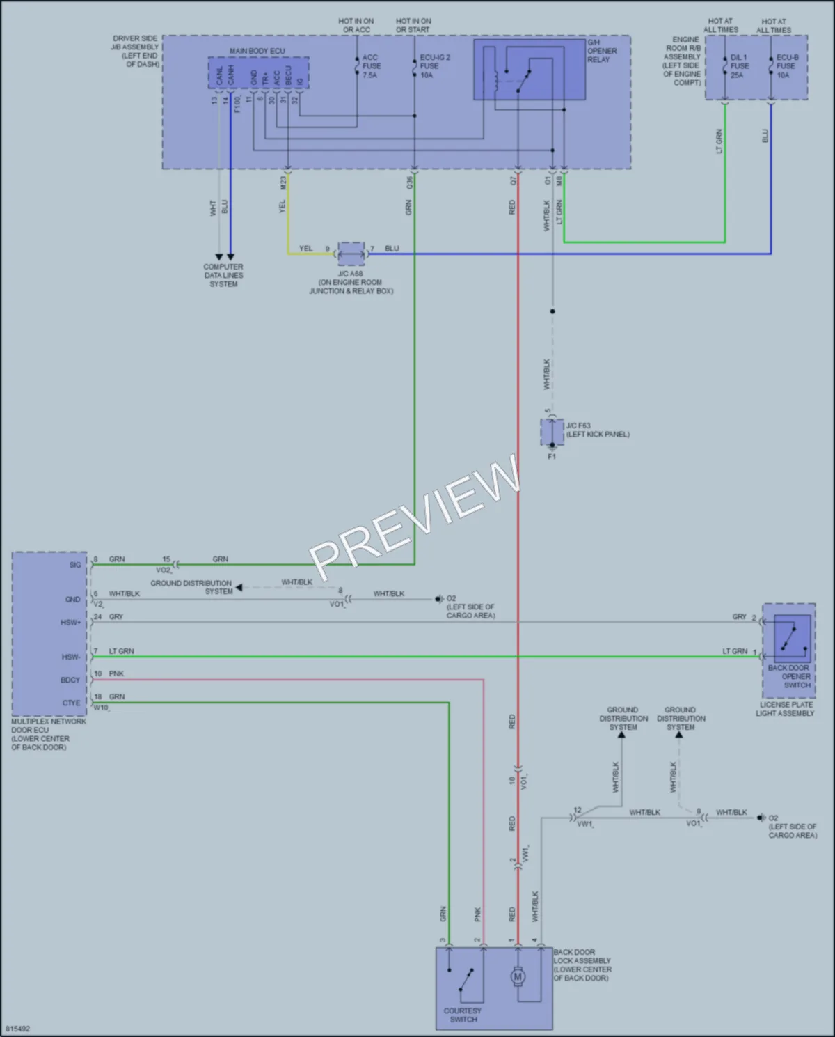 2023 Toyota 4Runner Trunk Tailgate Fuel Door wiring diagram preview