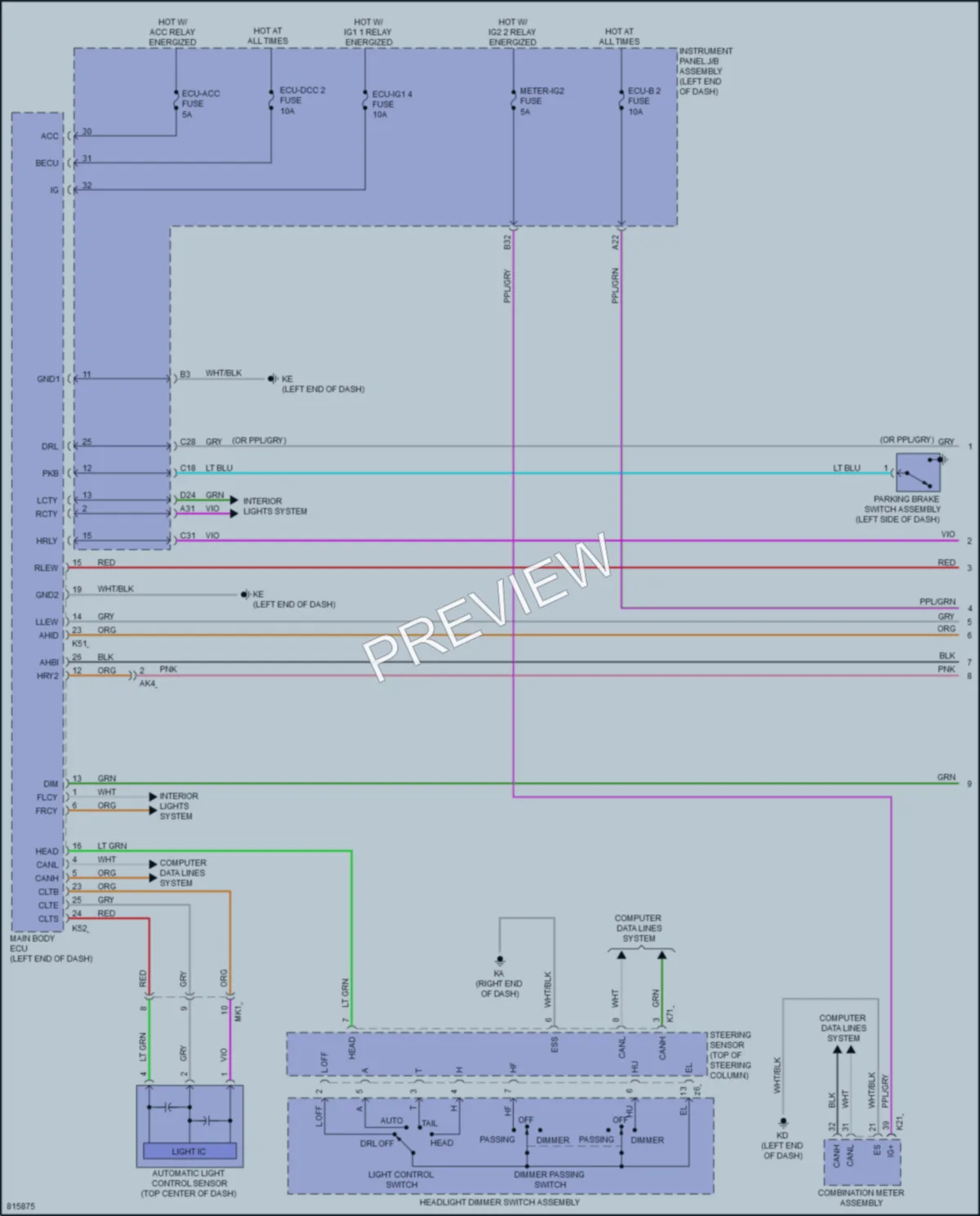 2023 Toyota Camry Headlights wiring diagram preview