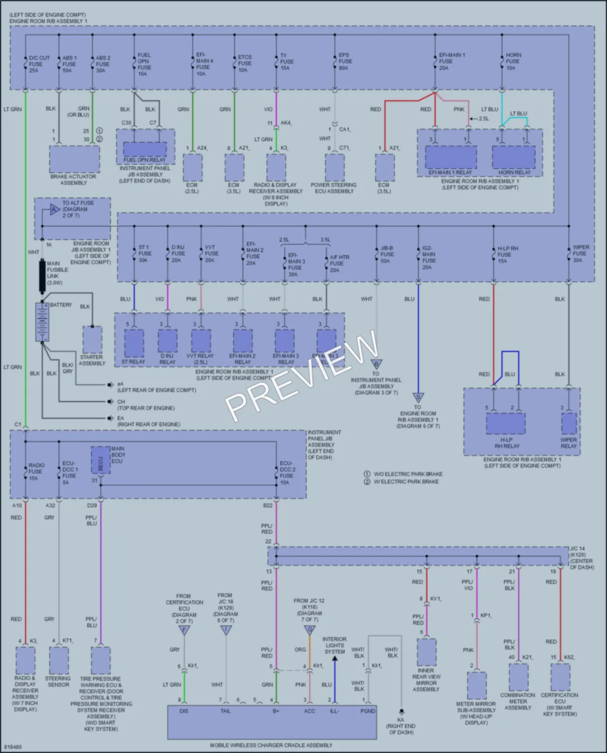 2023 Toyota Camry Power Distribution wiring diagram preview