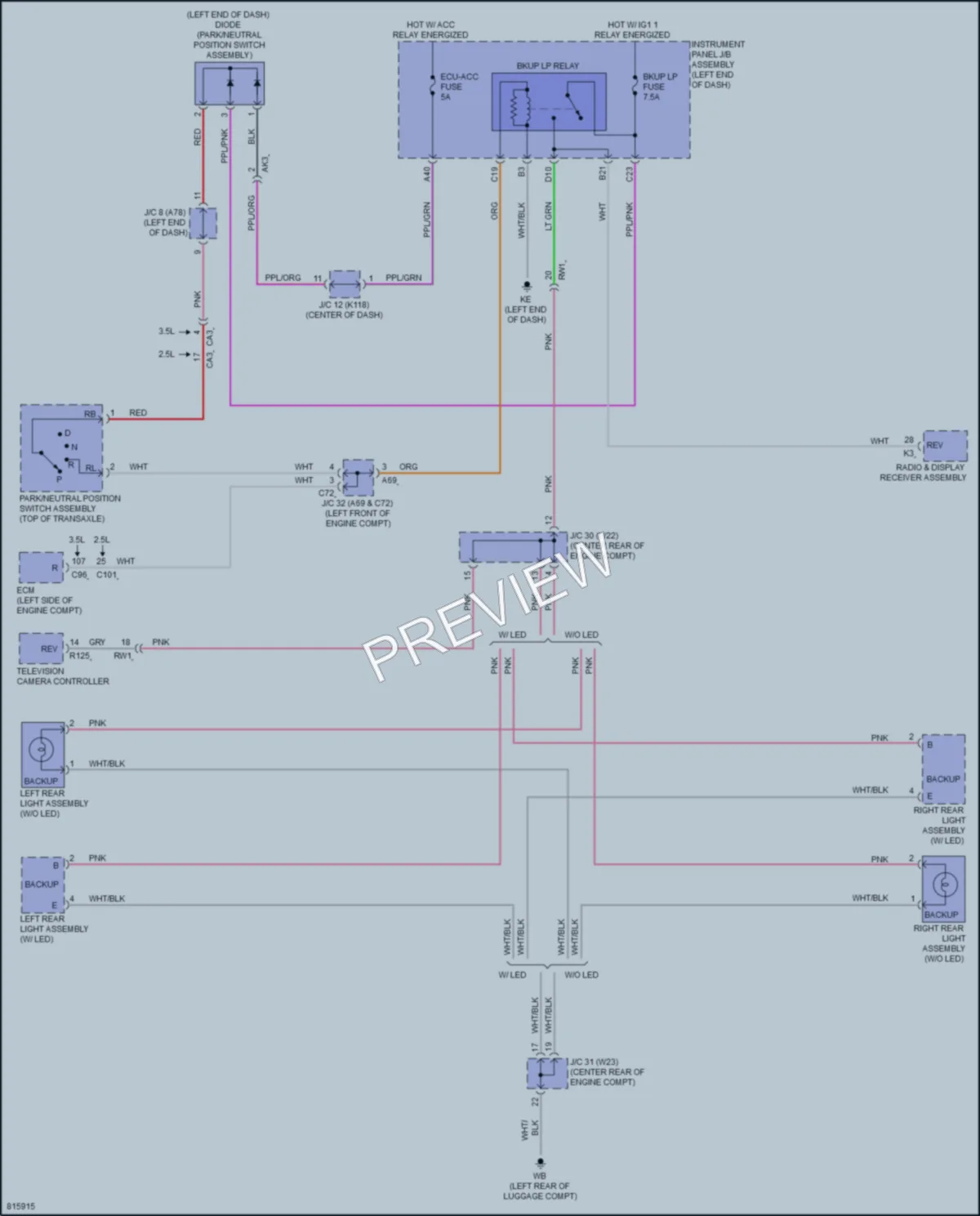 2023 Toyota CamryHybrid Exterior Lights wiring diagram preview