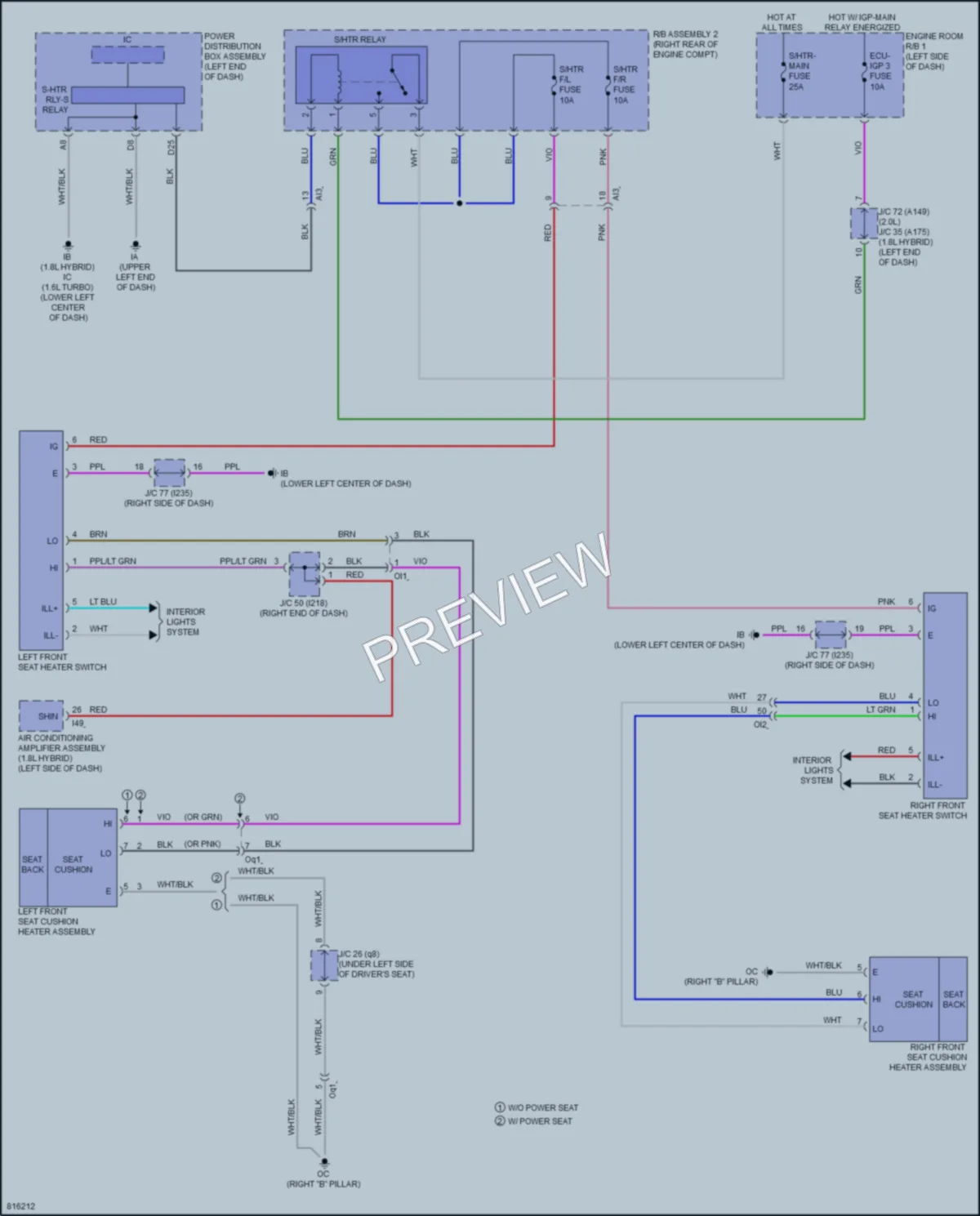 2023 Toyota Corolla Power Seats wiring diagram preview