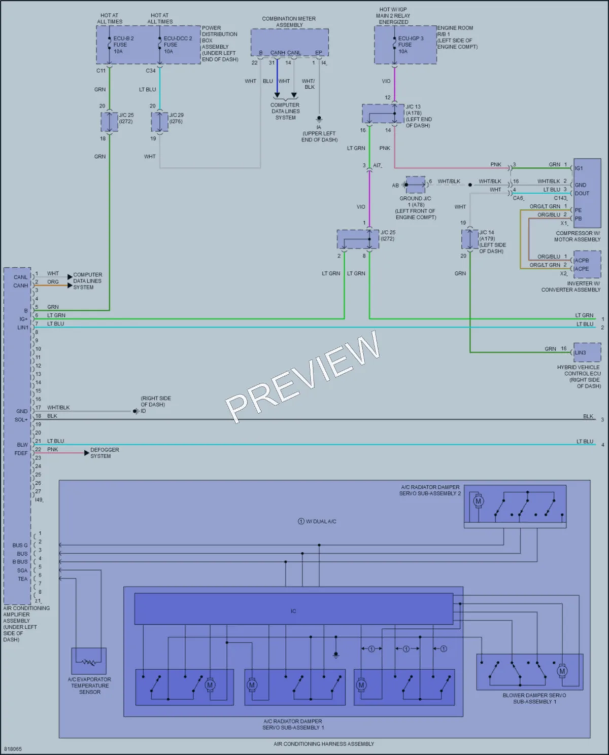 2023 Toyota CorollaCross Air Conditioning wiring diagram preview