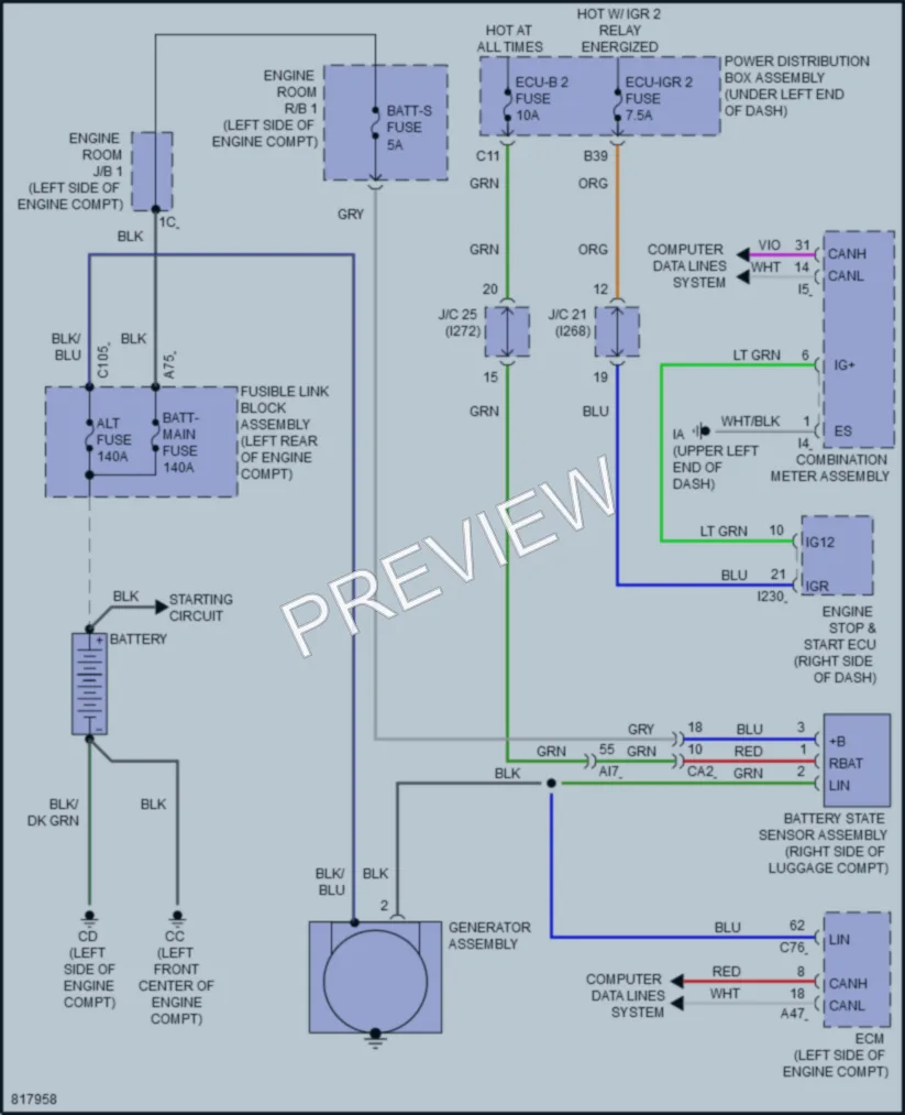 2023 Toyota CorollaCross Starting Charging wiring diagram preview
