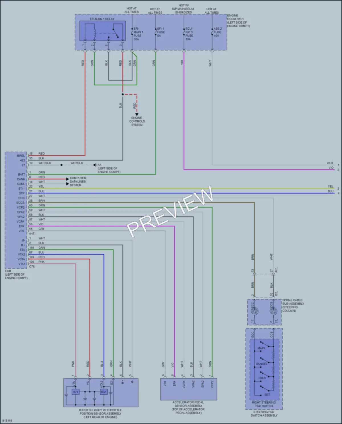 2023 Toyota CorollaCrossHybrid Cruise Control wiring diagram preview