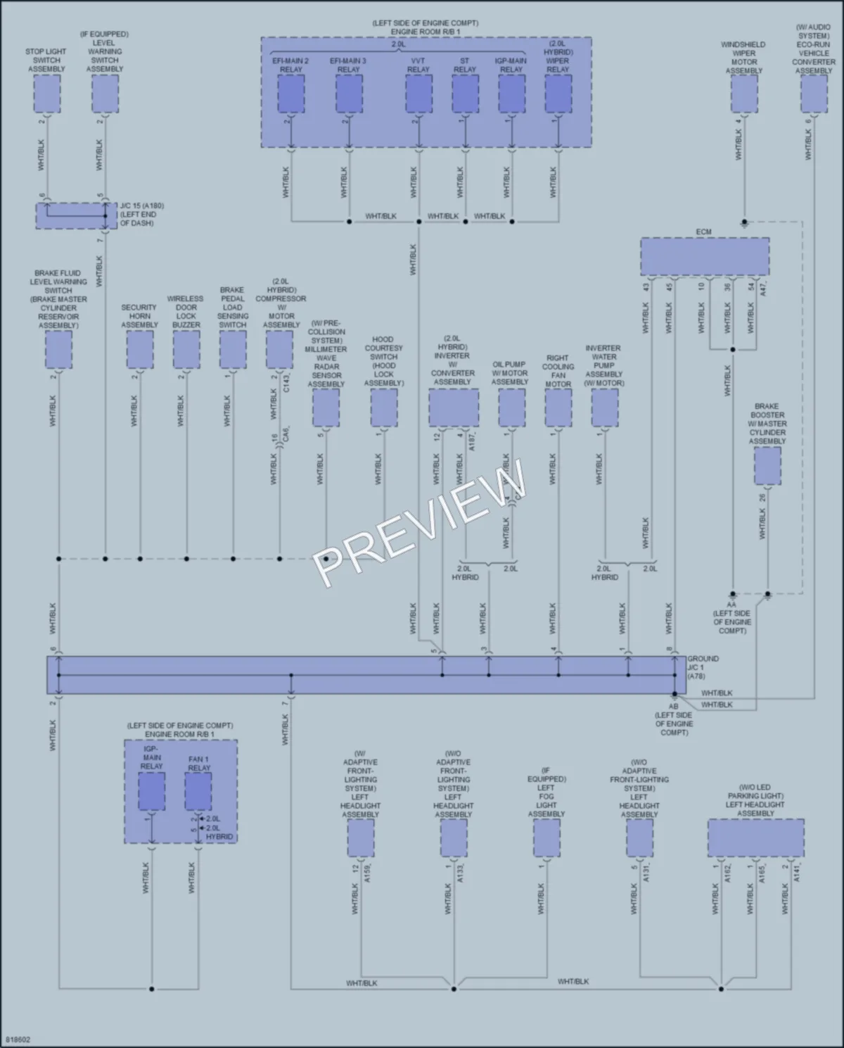 2023 Toyota CorollaCrossHybrid Ground Distribution wiring diagram preview
