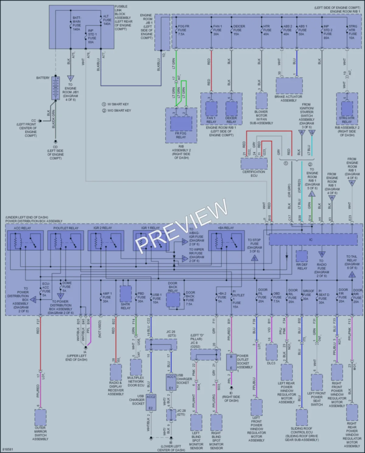 2023 Toyota CorollaCrossHybrid Power Distribution wiring diagram preview