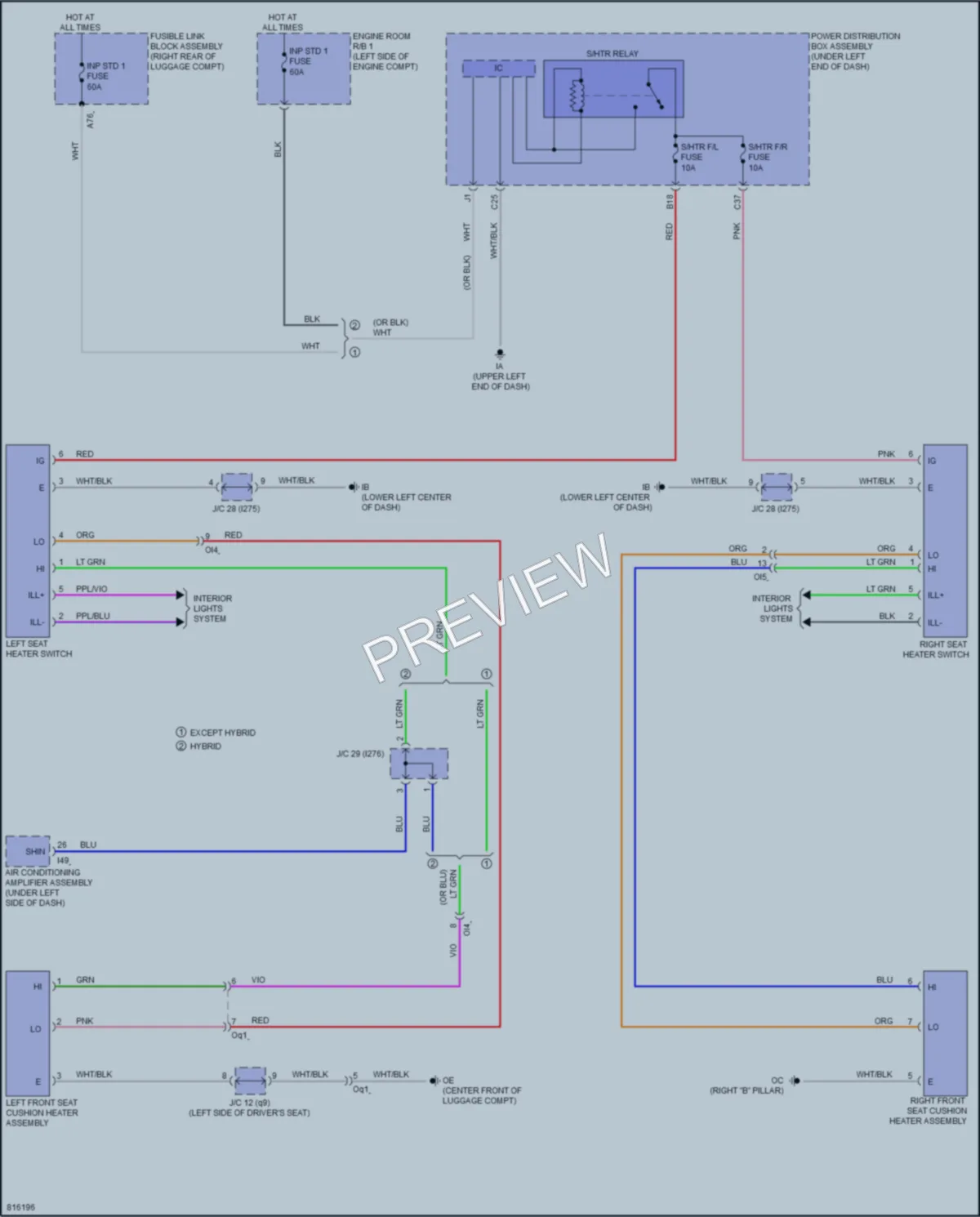2023 Toyota CorollaCrossHybrid Power Seats wiring diagram preview