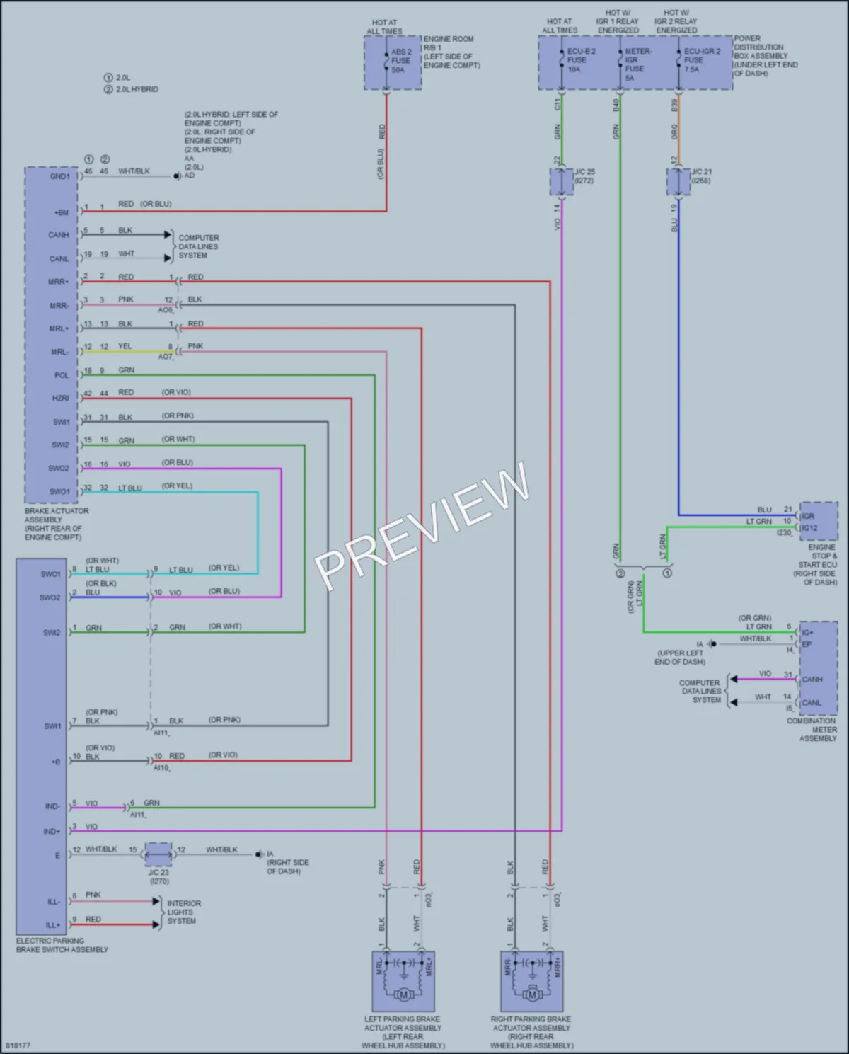 2023 Toyota CorollaCrossHybrid Shift Interlock wiring diagram preview