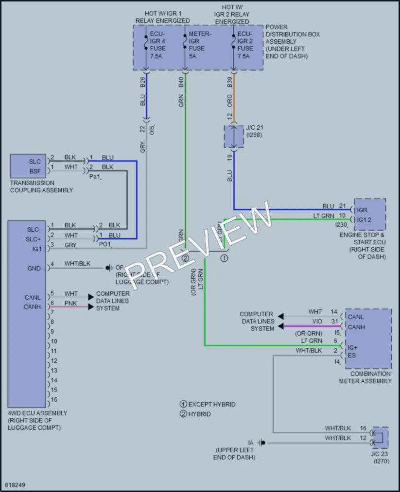 2023 Toyota CorollaCrossHybrid Transmission wiring diagram preview