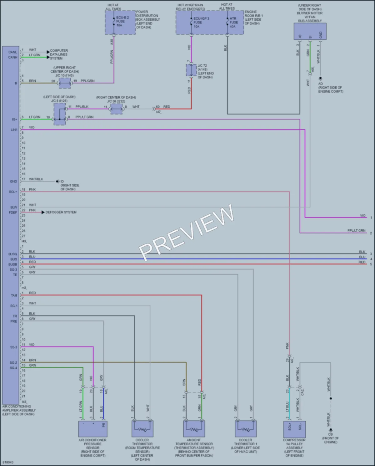 2023 Toyota CorollaHybrid Air Conditioning wiring diagram preview