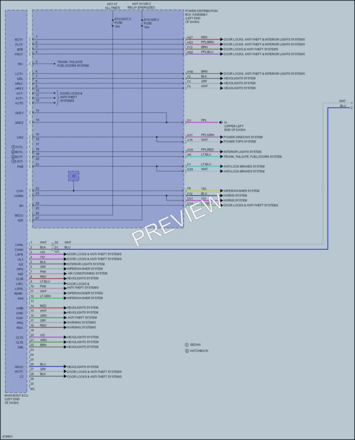 2023 Toyota CorollaHybrid Body Control Modules wiring diagram preview