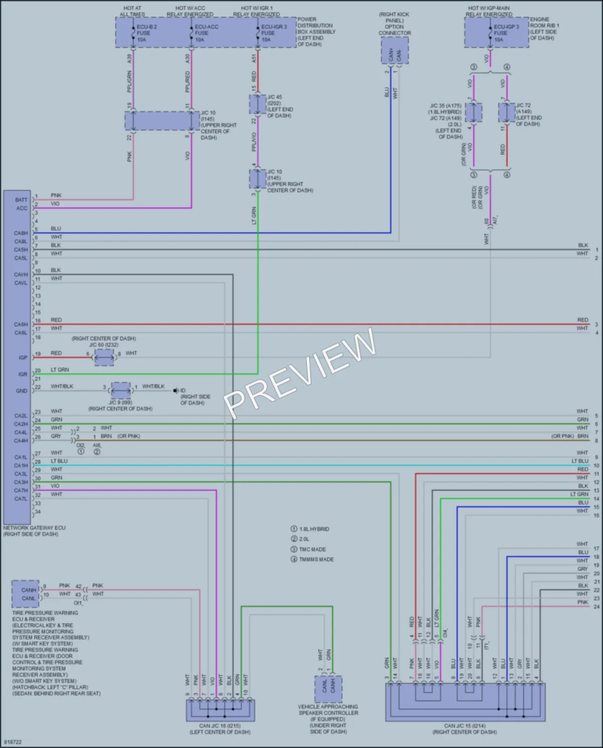 2023 Toyota CorollaHybrid Computer Data Lines wiring diagram preview