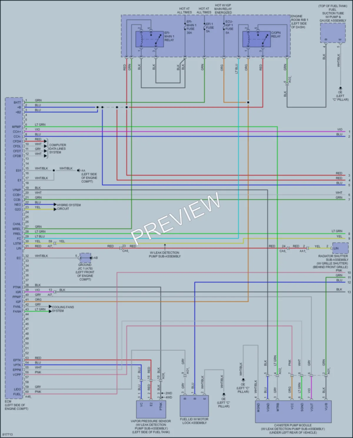 2023 Toyota CorollaHybrid Engine Performance wiring diagram preview