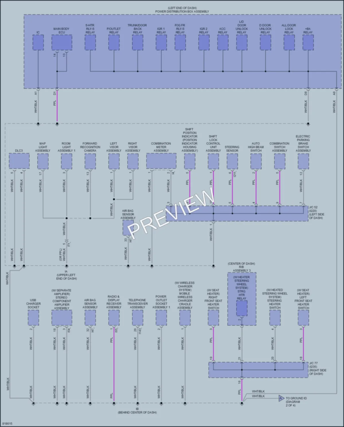 2023 Toyota CorollaHybrid Ground Distribution wiring diagram preview