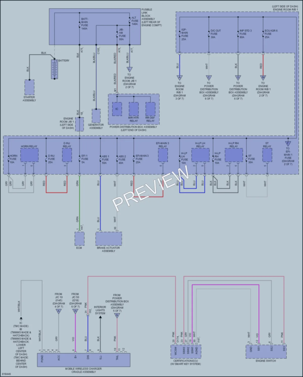 2023 Toyota CorollaHybrid Power Distribution wiring diagram preview