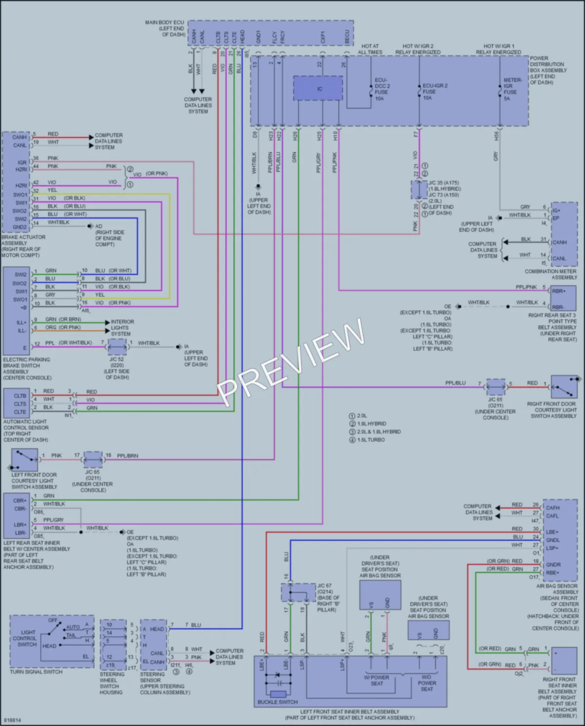 2023 Toyota CorollaHybrid Warning Systems wiring diagram preview