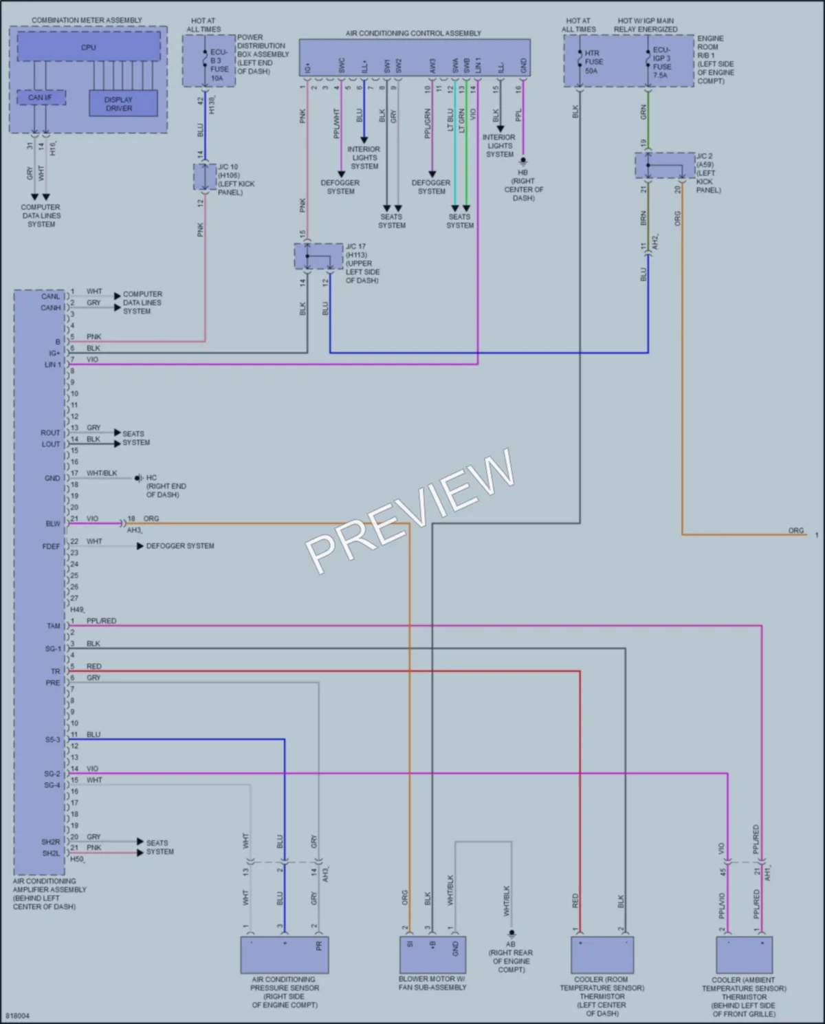 2023 Toyota CrownHybrid Air Conditioning wiring diagram preview