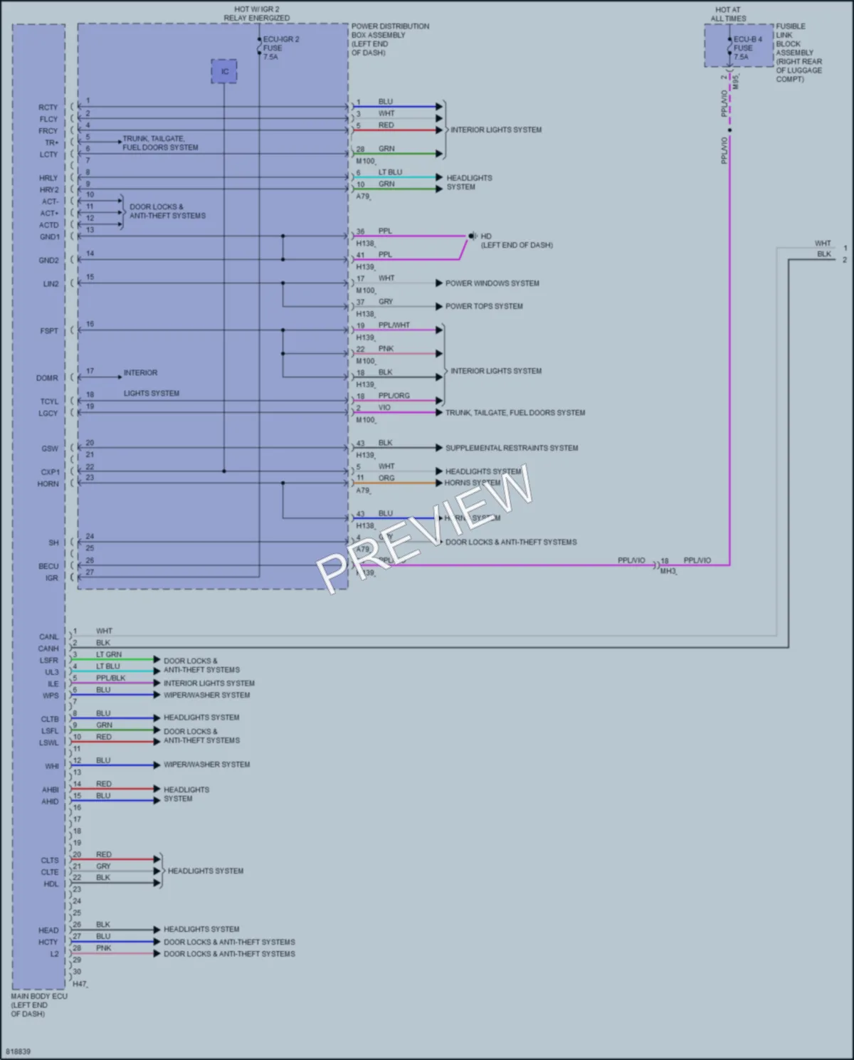 2023 Toyota CrownHybrid Body Control Modules wiring diagram preview