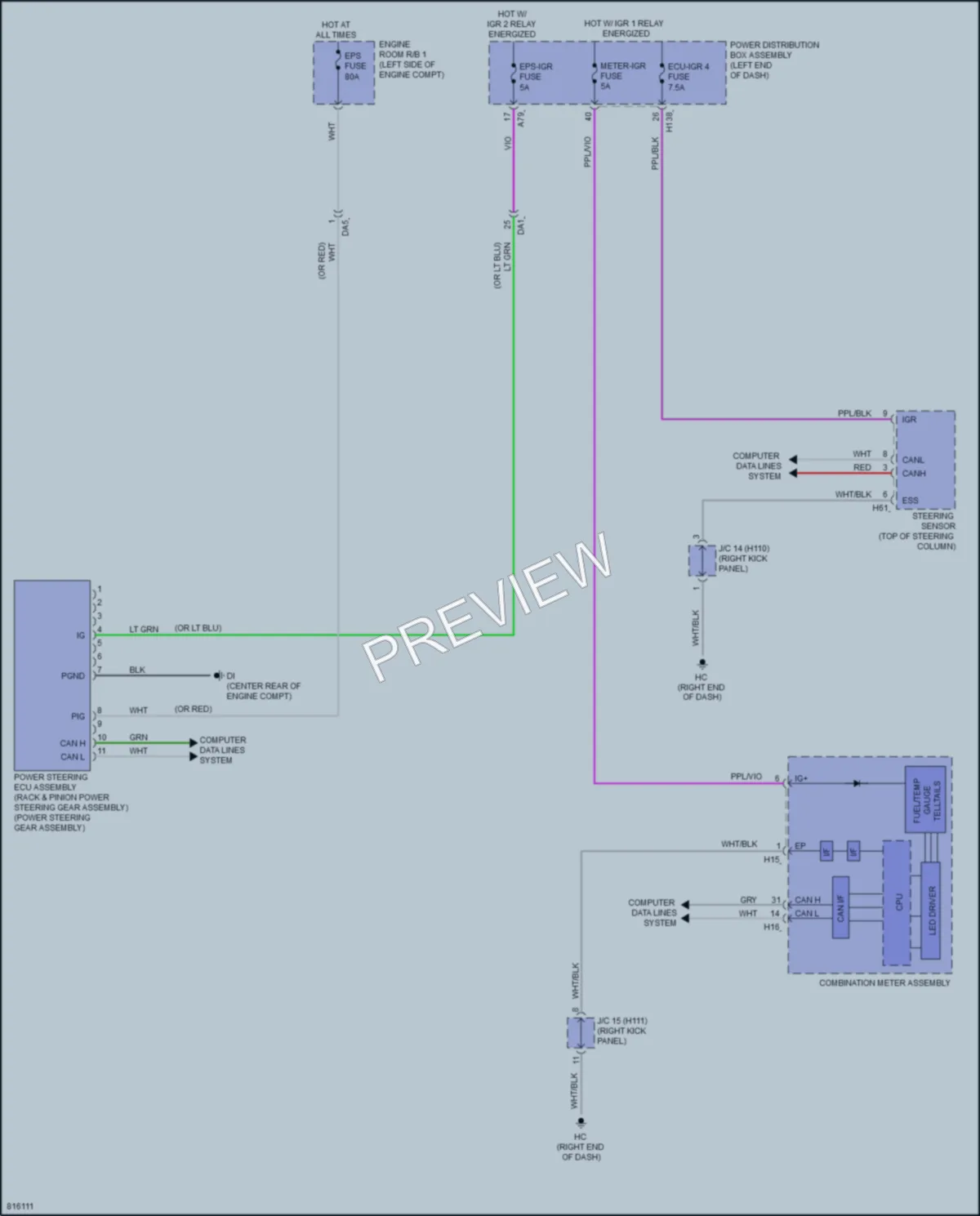 2023 Toyota CrownHybrid Electronic Power Steering wiring diagram preview