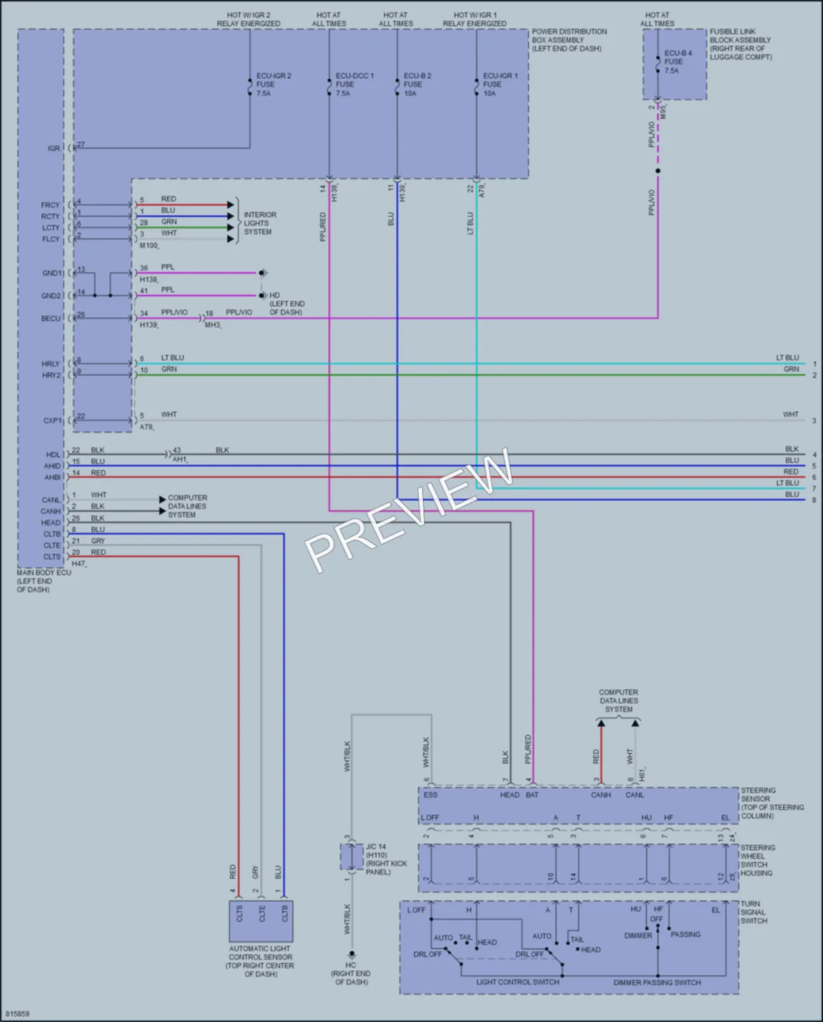 2023 Toyota CrownHybrid Headlights wiring diagram preview