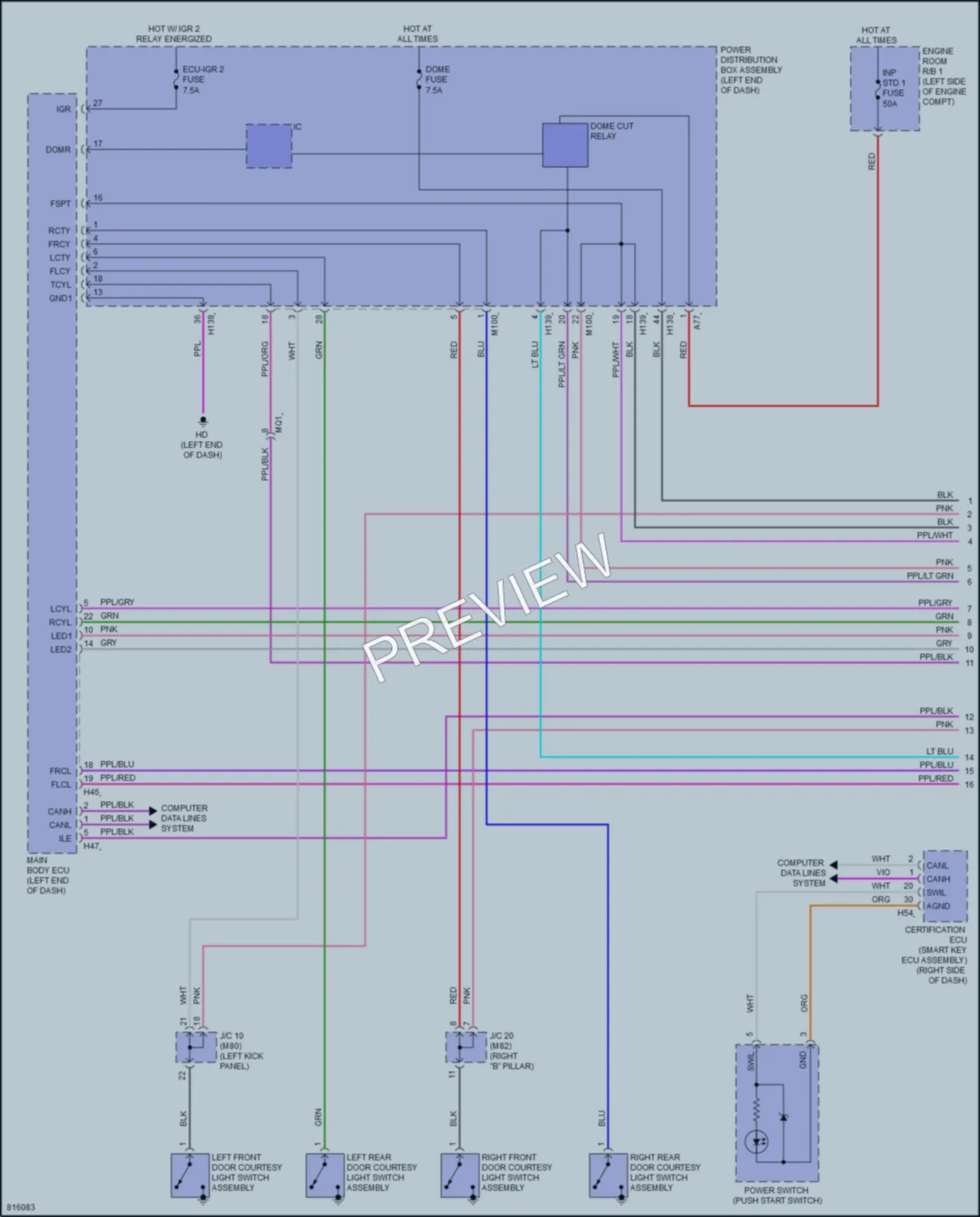 2023 Toyota CrownHybrid Interior Lights wiring diagram preview