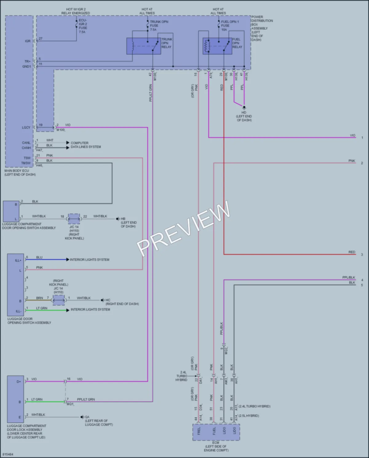 2023 Toyota CrownHybrid Trunk Tailgate Fuel Door wiring diagram preview