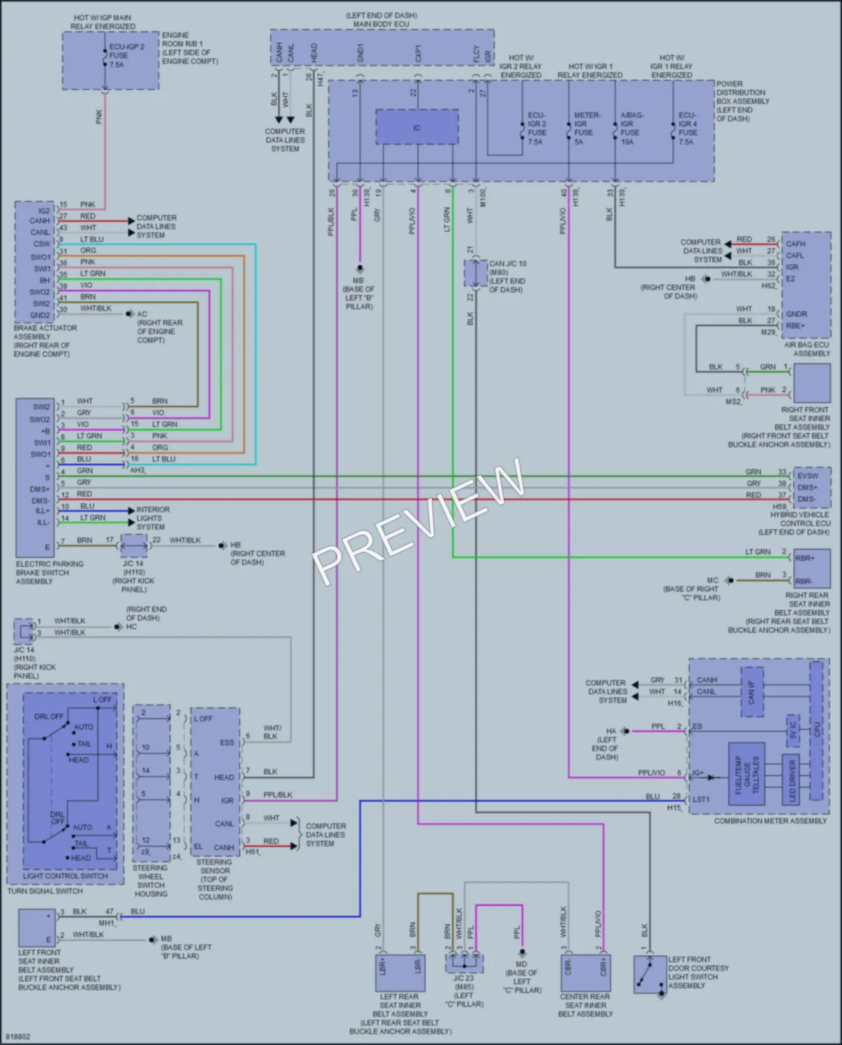 2023 Toyota CrownHybrid Warning Systems wiring diagram preview