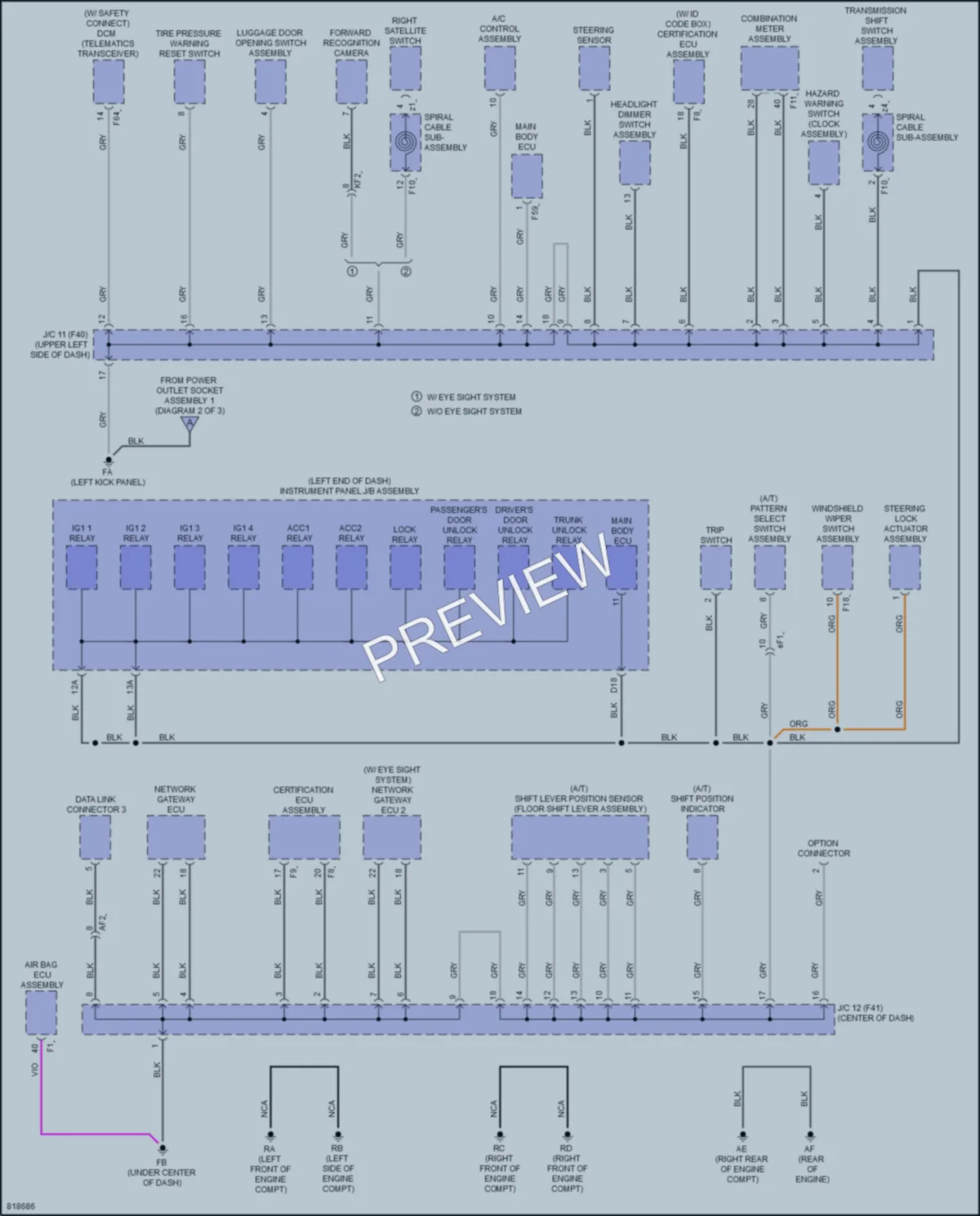 2023 Toyota GR86 Ground Distribution wiring diagram preview
