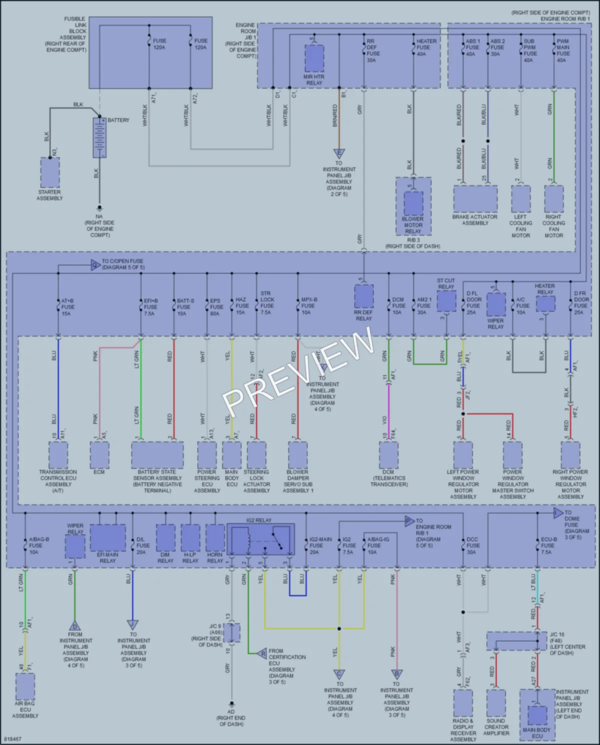 2023 Toyota GR86 Power Distribution wiring diagram preview