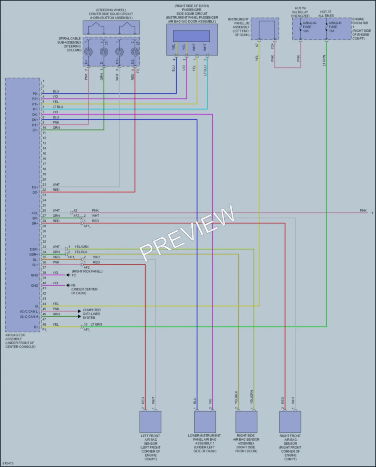 2023 Toyota GR86 Supplemental Restraints wiring diagram preview