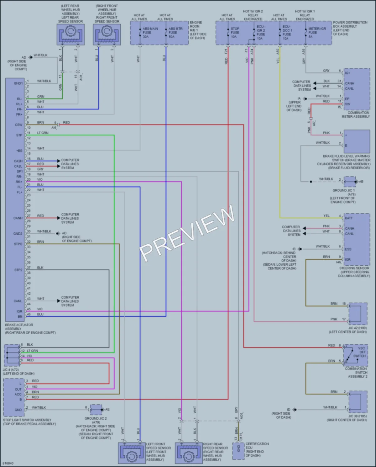 2023 Toyota GRCorolla Anti Lock Brakes wiring diagram preview