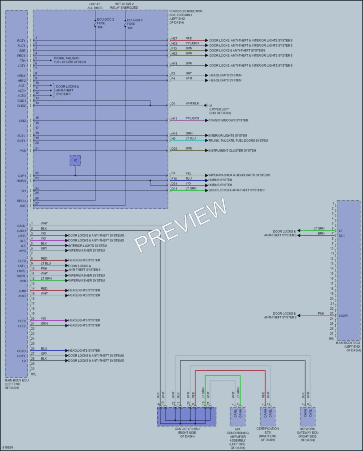 2023 Toyota GRCorolla Body Control Modules wiring diagram preview