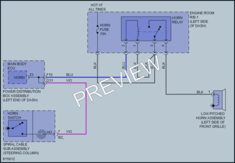 2023 Toyota GRCorolla Horn wiring diagram preview