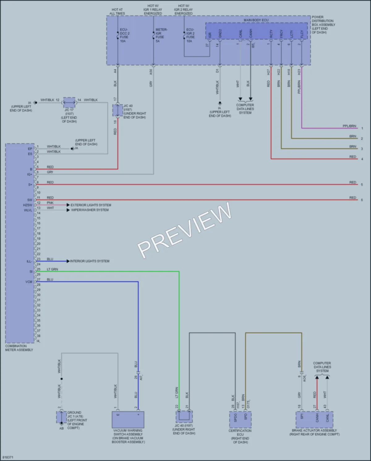 2023 Toyota GRCorolla Instrument Cluster wiring diagram preview