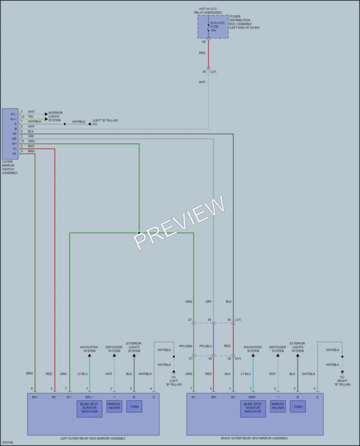 2023 Toyota GRCorolla Power Mirrors wiring diagram preview
