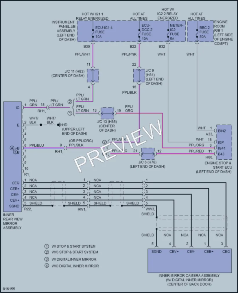 2023 Toyota Highlander Power Mirrors wiring diagram preview
