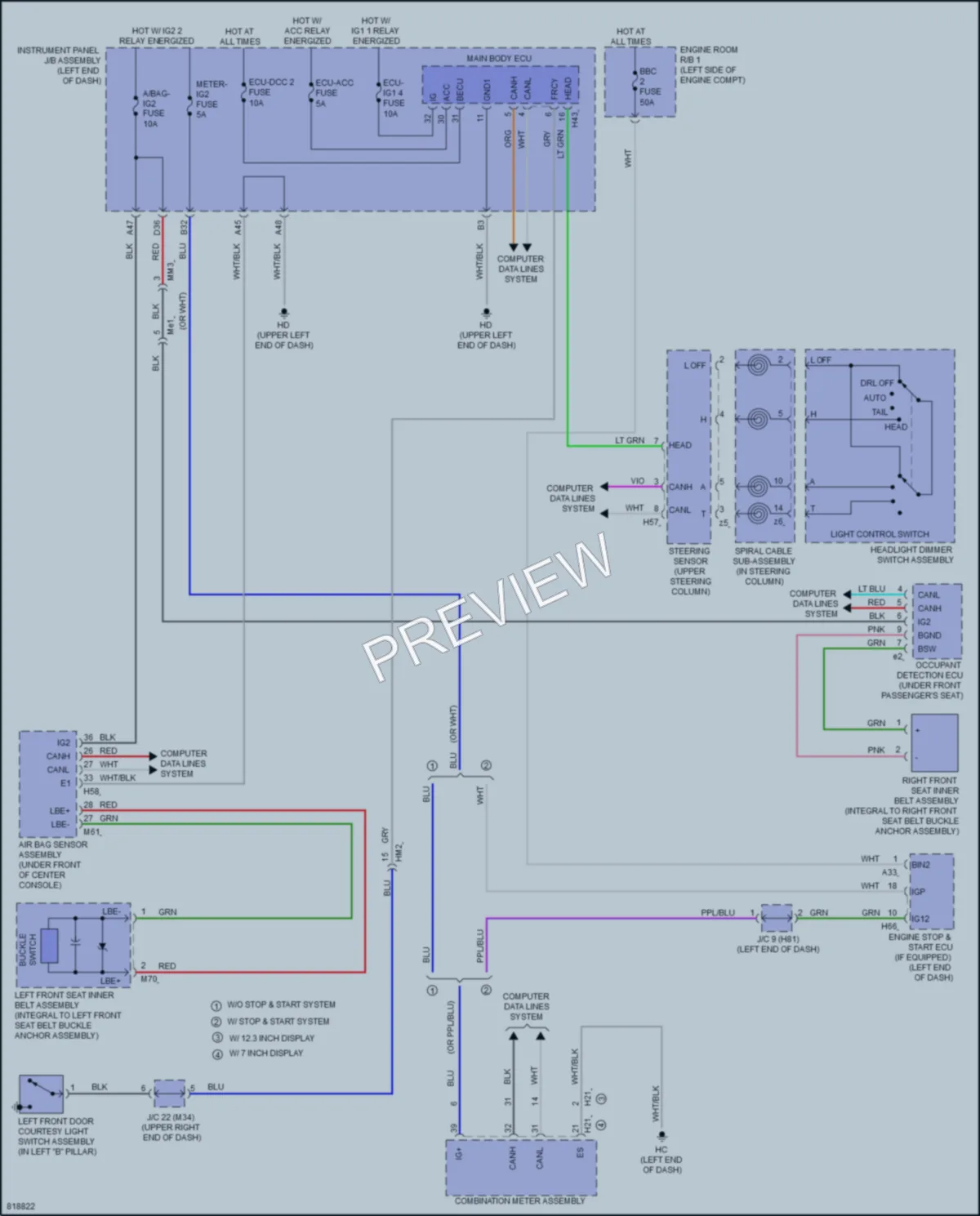 2023 Toyota Highlander Warning Systems wiring diagram preview