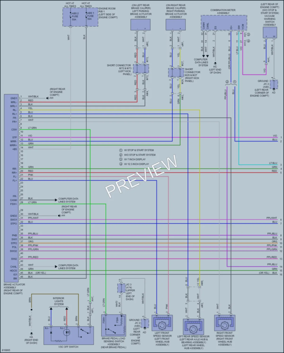 2023 Toyota HighlanderHybrid Anti Lock Brakes wiring diagram preview